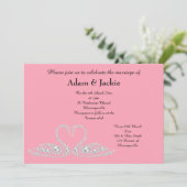 FAMINGO PINK SWAN ELEGANT WEDING KAART (Staand voorkant)