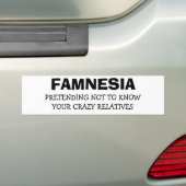 Famnesia - doet alsof je je familieleden niet kent bumpersticker (Op auto)