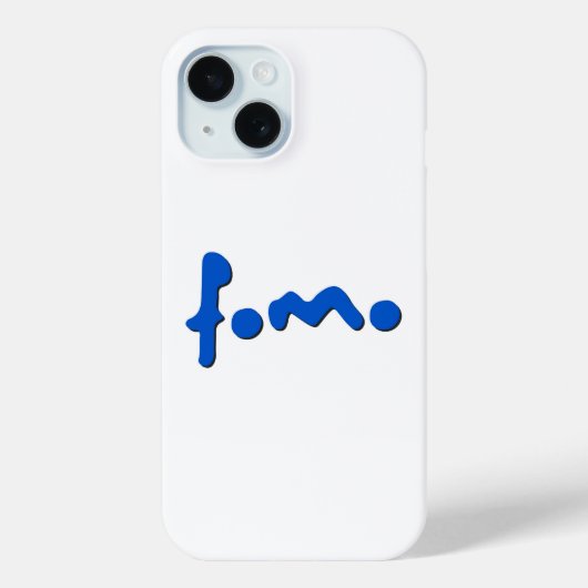 Famo Minimal Blauw Schrift iPhone Hoesje (Achterkant)