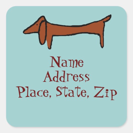 Famous Abstract Dachshund Vierkante Sticker (Voorkant)