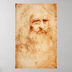 FAMOUS ART - LEONARDO DA VINCI - SELF PORTRAIT POSTER