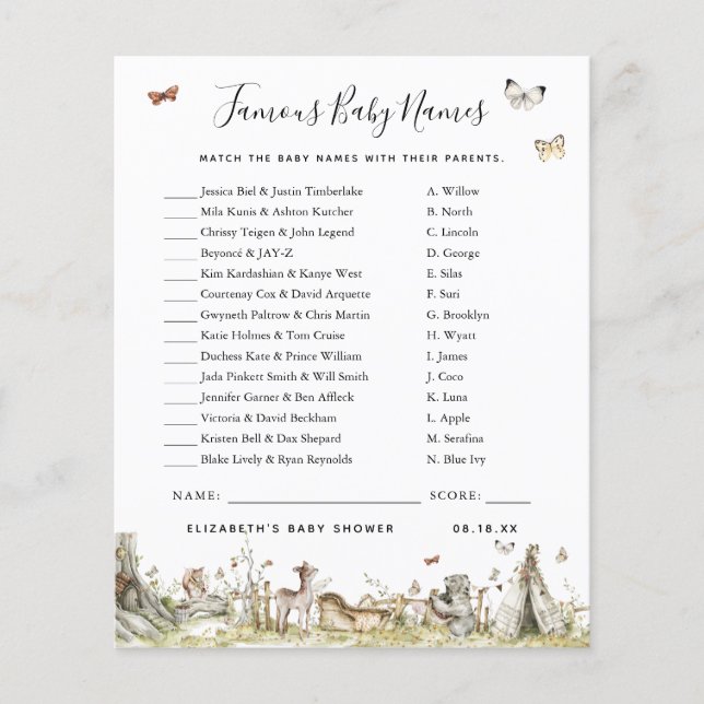Famous Baby Names | BABY SHOWER (Voorkant)