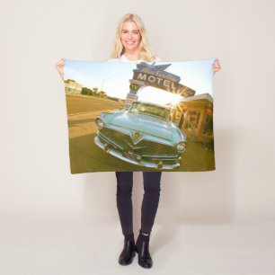 Famous Blue Swallow Motel aan Route 66 Fleece Deken