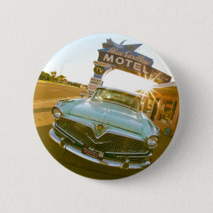 Famous Blue Swallow Motel aan Route 66 Ronde Button 5,7 Cm