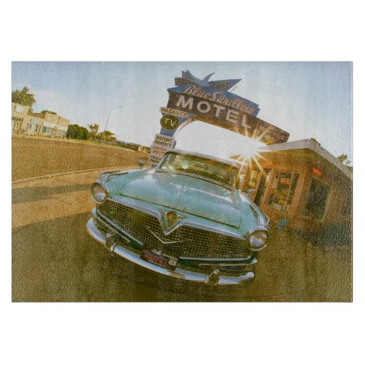 Famous Blue Swallow Motel aan Route 66 Snijplank (Voorkant)