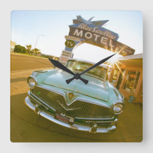Famous Blue Swallow Motel aan Route 66 Vierkante Klok