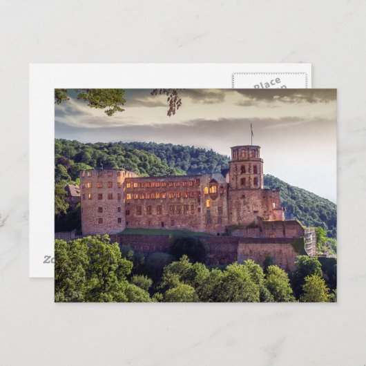 Famous castle ruins, Heidelberg, Duitsland Briefkaart (Voorkant / Achterkant)