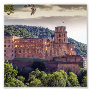 Famous castle ruins, Heidelberg, Duitsland Foto Afdruk