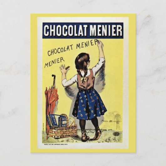 Famous Chocolat Menier vintage poster Briefkaart (Voorkant)