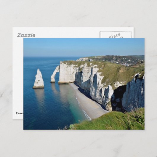 Famous cliffs of Etretat in France Briefkaart (Voorkant / Achterkant)