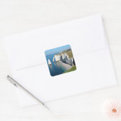 Famous cliffs of Etretat in France Vierkante Sticker (Envelop)
