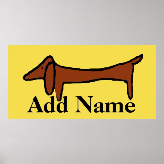 Famous Dachshund, naam toevoegen Poster (Voorkant)