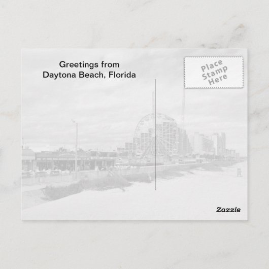 Famous Daytona Beach Florida Briefkaart (Achterkant)