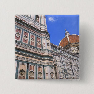 Famous Doumo Kerk close-up in Florence, Italië Vierkante Button 5,1 Cm