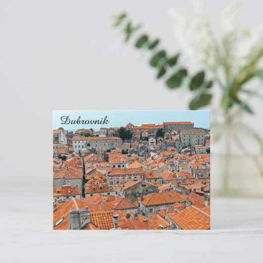 Famous Dubrovnik oude stad daken - Dalmatië,Kroati Briefkaart (Staand voorkant)