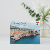 Famous Dubrovnik oude stad daken & muren - Kroatië Briefkaart (Staand voorkant)