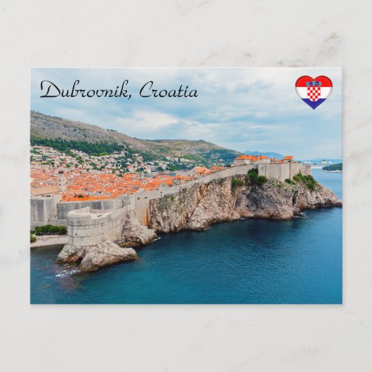 Famous Dubrovnik oude stad daken & muren - Kroatië Briefkaart (Voorkant)