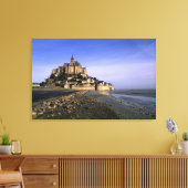 Famous Le Mont St. Michel Island Fortress in Canvas Afdruk (Insitu (Woonkamer))