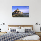 Famous Le Mont St. Michel Island Fortress in Canvas Afdruk (Insitu (Slaapkamer))
