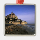 Famous Le Mont St. Michel Island Fortress in Metalen Ornament (Voorkant)