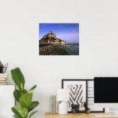 Famous Le Mont St. Michel Island Fortress in Poster (Thuiskantoor)