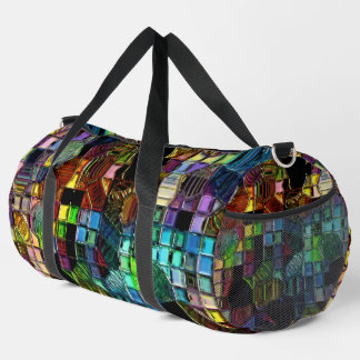 "Famous Mosaic" (groot) print knip en naai duffel Plunjezak