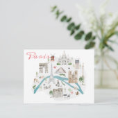 Famous Paris Landmarks Ansichtkaart Briefkaart (Staand voorkant)