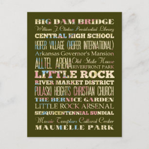 Famous Places of Little Rock, Arkansas. Briefkaart