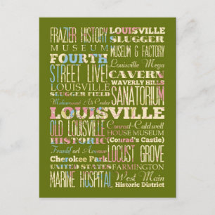 Famous Places of Louisville, Kentucky. Briefkaart
