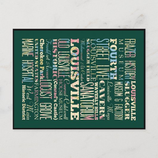 Famous Places of Louisville, Kentucky. Briefkaart (Voorkant)