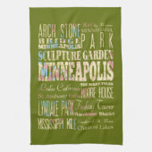 Famous Places of Minneapolis, Minnesota. Theedoek (Verticaal)