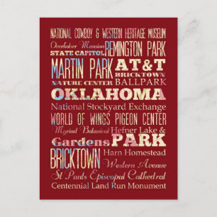 Famous Places of Oklahoma, Verenigde Staten. Briefkaart
