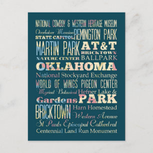 Famous Places of Oklahoma, Verenigde Staten. Briefkaart