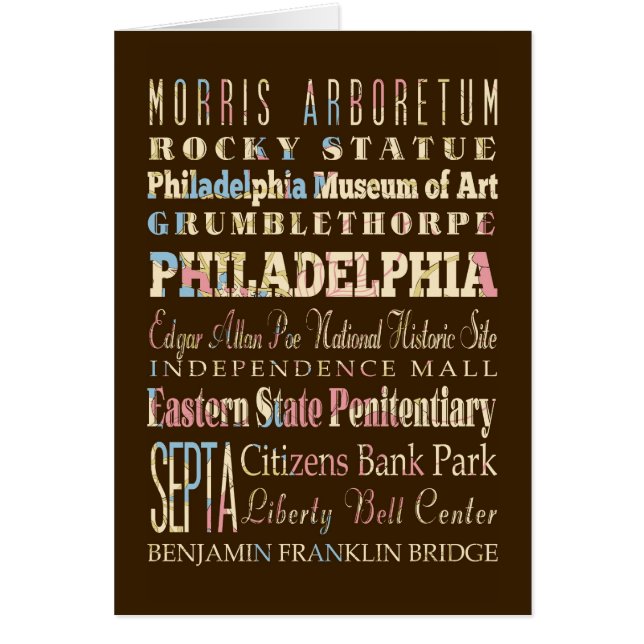 Famous Places of Philadelphia, Pennsylvania. (Voorkant)