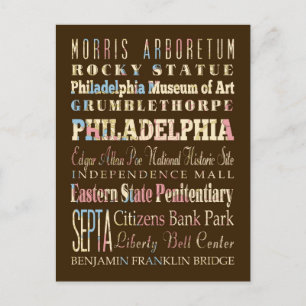 Famous Places of Philadelphia, Pennsylvania. Briefkaart
