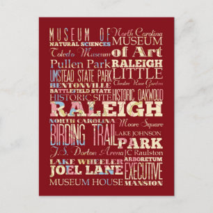 Famous Places of Raleigh, North Carolina. Briefkaart