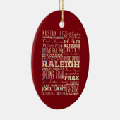 Famous Places of Raleigh, North Carolina. Keramisch Ornament (Rechts)