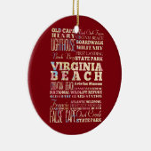 Famous Places of Virginia Beach, Virginia. Keramisch Ornament (Rechts)