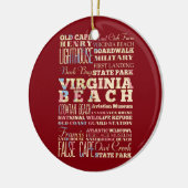 Famous Places of Virginia Beach, Virginia. Keramisch Ornament (Links)