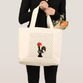 Famous Rooster of Barcelos Nr 09 - Polka Dots Grote Tote Bag (Voorkant (product))