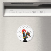 Famous Rooster of Barcelos Nr 09 - Polka Dots Magneet (Insitu (Vaatwasser))