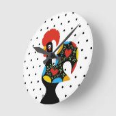 Famous Rooster of Barcelos Nr 09 - Polka Dots Ronde Klok (Hoek)