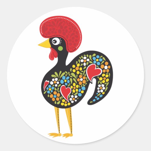 Famous Rooster van Barcelona Portugal Nr. 07 Ronde Sticker (Voorkant)