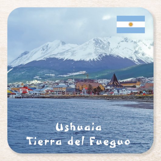 Famous Ushuaia - Tierra del Fuego, Argentinië Kartonnen Onderzetters (Voorkant)