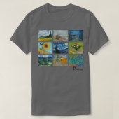 Famous Van Gogh schildert Sterrennacht zonnebloeme T-shirt (Design voorkant)