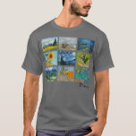 Famous Van Gogh schildert Sterrennacht zonnebloeme T-shirt<br><div class="desc">Bekende Van Gogh schildert zonnebloemen Sterrennacht .</div>