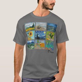 Famous Van Gogh schildert Sterrennacht zonnebloeme T-shirt