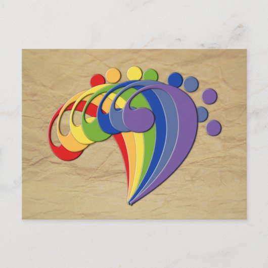 Fan Bass Rainbow Briefkaart (Voorkant)