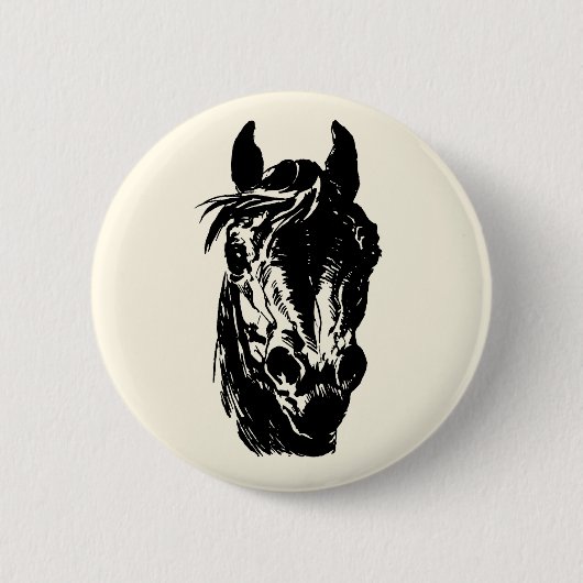 Fan Club Horse Head Ronde Button 5,7 Cm (Voorkant)