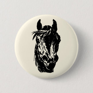 Fan Club Horse Head Ronde Button 5,7 Cm